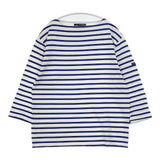 SAINT JAMES フランス製 ピリアック サイズT4 七分袖 ボーダー Ｔシャツ カットソー ホワイト ブルー メンズ セントジェームス【中古】6-0330M∞