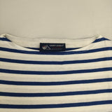 SAINT JAMES フランス製 ピリアック サイズT4 七分袖 ボーダー Ｔシャツ カットソー ホワイト ブルー メンズ セントジェームス【中古】6-0330M∞