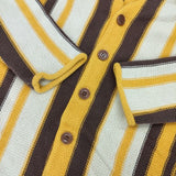 TOMORROWLAND San Francisco Story コットン ストライプ カーディガン イエロー メンズ トゥモローランド【中古】5-1201M∞