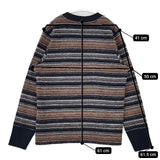 CURLY コットンアクリル ボーダー セーター ニット ネイビー ブラウン メンズ カーリー【中古】5-1023T∞