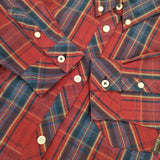 Columbia BDシャツ ボタンダウン チェック 長袖シャツ レッド レディース コロンビア【中古】5-1129M∞