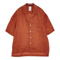 Name. COTTON SILK OPEN COLLAR SHIRT サイズ0 NMSH-18SS-018 開襟 オープンカラー 半袖シャツ オレンジ メンズ ネーム【中古】5-0806S♪