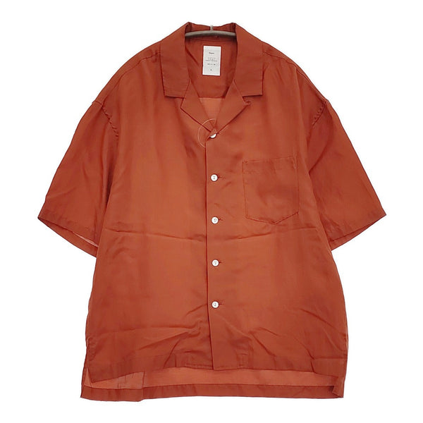 Name. COTTON SILK OPEN COLLAR SHIRT サイズ0 NMSH-18SS-018 開襟 オープンカラー 半袖シャツ オレンジ メンズ ネーム【中古】5-0806S♪