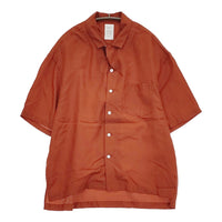 Name. COTTON SILK OPEN COLLAR SHIRT サイズ0 NMSH-18SS-018 開襟 オープンカラー 半袖シャツ オレンジ メンズ ネーム【中古】5-0806S♪