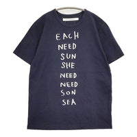 EEL プリントTシャツ サイズM クルーネック 半袖Ｔシャツ カットソー ネイビー メンズ イール【中古】5-0806S♪