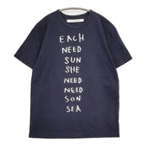 EEL プリントTシャツ サイズM クルーネック 半袖Ｔシャツ カットソー ネイビー メンズ イール【中古】5-0806S♪