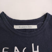 EEL プリントTシャツ サイズM クルーネック 半袖Ｔシャツ カットソー ネイビー メンズ イール【中古】5-0806S♪