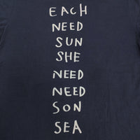 EEL プリントTシャツ サイズM クルーネック 半袖Ｔシャツ カットソー ネイビー メンズ イール【中古】5-0806S♪
