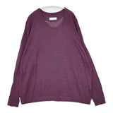 TrAnsference T/f リネン 麻 長袖Ｔシャツ カットソー ロンＴ パープル メンズ トランスファレンス【中古】6-0330M∞