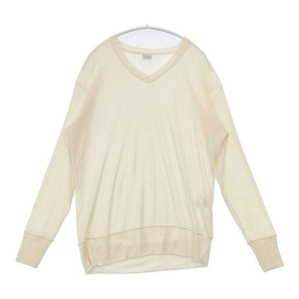 gicipi イタリア製 ウール シルク セーター ニット アイボリー メンズ ジチピ【中古】5-1023T∞