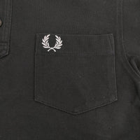 FRED PERRY ボタンダウン 鹿の子 サイズS ポロシャツ ブラック メンズ フレッドペリー【中古】5-0806S♪