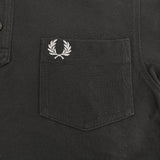 FRED PERRY ボタンダウン 鹿の子 サイズS ポロシャツ ブラック メンズ フレッドペリー【中古】5-0806S♪