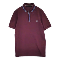 FRED PERRY 鹿の子 サイズS 刺繍 ポロシャツ ワインレッド メンズ フレッドペリー【中古】5-0806S♪