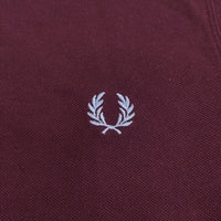 FRED PERRY 鹿の子 サイズS 刺繍 ポロシャツ ワインレッド メンズ フレッドペリー【中古】5-0806S♪
