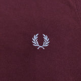 FRED PERRY 鹿の子 サイズS 刺繍 ポロシャツ ワインレッド メンズ フレッドペリー【中古】5-0806S♪