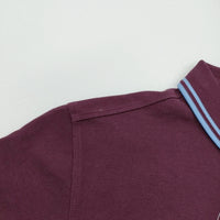FRED PERRY 鹿の子 サイズS 刺繍 ポロシャツ ワインレッド メンズ フレッドペリー【中古】5-0806S♪