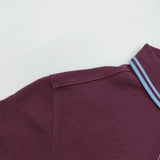FRED PERRY 鹿の子 サイズS 刺繍 ポロシャツ ワインレッド メンズ フレッドペリー【中古】5-0806S♪