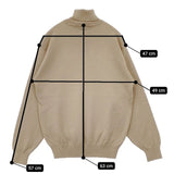 KENZO 刺繍ロゴ ケンゾーゴルフ タートルネック セーター ニット ベージュ メンズ ケンゾー【中古】5-1023T∞