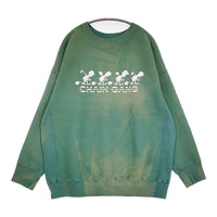 BOWWOW 未使用品 CHAIN GANG SWEATSHIRTS AGING XL 定価28600円 ダメージ加工 スウェット 24AW グリーン メンズ バウワウ【中古】5-0731M♪