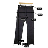 Name. OVER LAPPED SEAM SLIM PANTS 定価29700円 カットオフ パンツ 23SS ブラック メンズ ネーム【中古】5-1106G∞