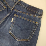 kenichi. ケンイチ LEATHER PATCH REMAKE DENIM 定価36300円 合成皮革 ジーンズ デニムパンツ ブルー メンズ【中古】5-1106G∞