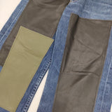 kenichi. ケンイチ LEATHER PATCH REMAKE DENIM 定価36300円 合成皮革 ジーンズ デニムパンツ ブルー メンズ【中古】5-1106G∞