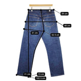 kenichi. ケンイチ LEATHER PATCH REMAKE DENIM 定価36300円 合成皮革 ジーンズ デニムパンツ ブルー メンズ【中古】5-1106G∞