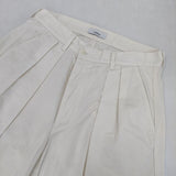 nuterm 102PT-021S Two Tuck Wide Trousers ポリエステルコットン タックワイド パンツ オフホワイト メンズ ニューターム【中古】5-1204G∞