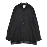 nuterm ICONS別注 コットン シルク バンドカラー プルオーバー 長袖シャツ ブラック メンズ ニューターム【中古】5-1106M∞