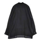 nuterm ICONS別注 コットン シルク バンドカラー プルオーバー 長袖シャツ ブラック メンズ ニューターム【中古】5-1106M∞