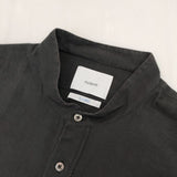 nuterm ICONS別注 コットン シルク バンドカラー プルオーバー 長袖シャツ ブラック メンズ ニューターム【中古】5-1106M∞