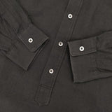 nuterm ICONS別注 コットン シルク バンドカラー プルオーバー 長袖シャツ ブラック メンズ ニューターム【中古】5-1106M∞