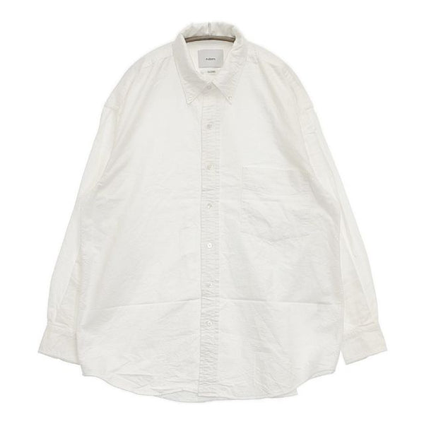 nuterm ICONS別注 004SH-022S コットン ボタンダウン 長袖シャツ ホワイト メンズ ニューターム【中古】5-1106M∞