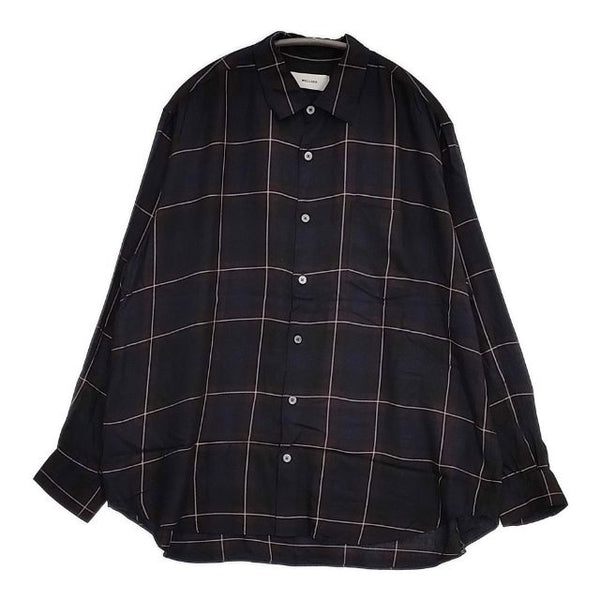 WELLDER WM22SSH04 STANDARD SHIRT レーヨン チェック 長袖シャツ ブラック ワインレッド ネイビー メンズ ウェルダー【中古】5-1106M∞