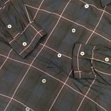 WELLDER WM22SSH04 STANDARD SHIRT レーヨン チェック 長袖シャツ ブラック ワインレッド ネイビー メンズ ウェルダー【中古】5-1106M∞