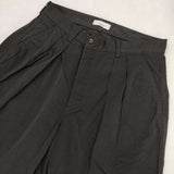 nuterm 102PT-021S Two Tuck Wide Trousers タックナイロン パンツ ブラック メンズ ニューターム【中古】5-1106G∞