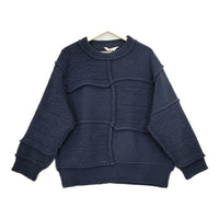 Name. PATCHWORK KNIT SWEATER ウール パッチワーク サイズ1 nmkn-21aw-001 セーター ニット ネイビー メンズ ネーム【中古】5-1012T◆