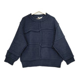 Name. PATCHWORK KNIT SWEATER ウール パッチワーク サイズ1 nmkn-21aw-001 セーター ニット ネイビー メンズ ネーム【中古】5-1012T◆