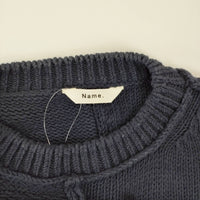 Name. PATCHWORK KNIT SWEATER ウール パッチワーク サイズ1 nmkn-21aw-001 セーター ニット ネイビー メンズ ネーム【中古】5-1012T◆