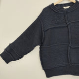 Name. PATCHWORK KNIT SWEATER ウール パッチワーク サイズ1 nmkn-21aw-001 セーター ニット ネイビー メンズ ネーム【中古】5-1012T◆