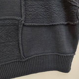Name. PATCHWORK KNIT SWEATER ウール パッチワーク サイズ1 nmkn-21aw-001 セーター ニット ネイビー メンズ ネーム【中古】5-1012T◆