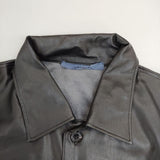 semoh 21-6-01 フェイクレザー 合皮 長袖シャツ ブラック メンズ セモー【中古】5-1023T∞