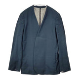 Milok ボタンレス ノーカラージャケット バックジップデザイン テーラードジャケット ブルーグリーン メンズ ミロック【中古】5-1023T∞