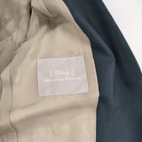 Milok ボタンレス ノーカラージャケット バックジップデザイン テーラードジャケット ブルーグリーン メンズ ミロック【中古】5-1023T∞