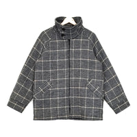 nuterm BIG HARRINGTON JACKET チェック ウール サイズS ジャケット ブラック ベージュ ホワイト メンズ ニューターム【中古】5-1007A◆