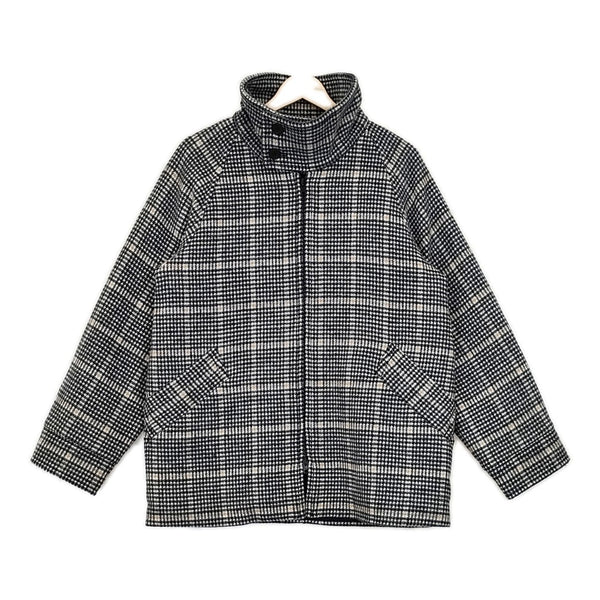 nuterm BIG HARRINGTON JACKET チェック ウール サイズS ジャケット ブラック ベージュ ホワイト メンズ ニューターム【中古】5-1007A◆