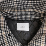 nuterm BIG HARRINGTON JACKET チェック ウール サイズS ジャケット ブラック ベージュ ホワイト メンズ ニューターム【中古】5-1007A◆