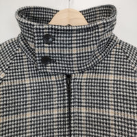 nuterm BIG HARRINGTON JACKET チェック ウール サイズS ジャケット ブラック ベージュ ホワイト メンズ ニューターム【中古】5-1007A◆