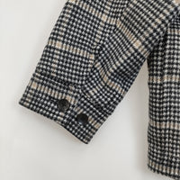 nuterm BIG HARRINGTON JACKET チェック ウール サイズS ジャケット ブラック ベージュ ホワイト メンズ ニューターム【中古】5-1007A◆