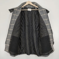 nuterm BIG HARRINGTON JACKET チェック ウール サイズS ジャケット ブラック ベージュ ホワイト メンズ ニューターム【中古】5-1007A◆